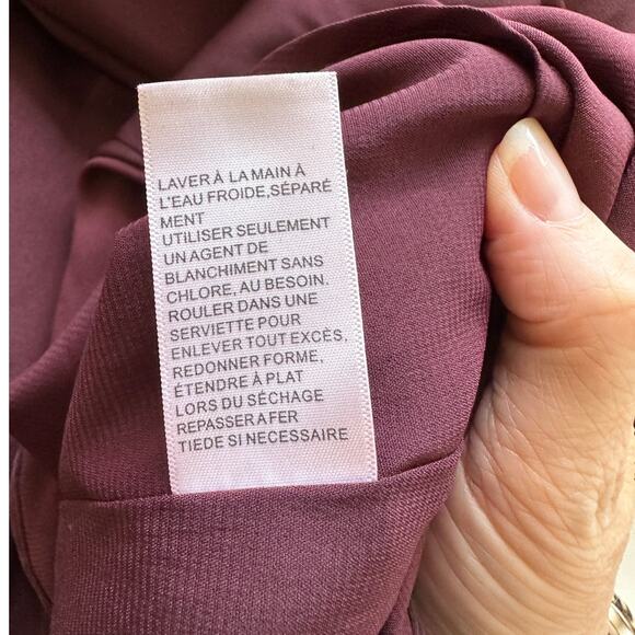 Chelsea28 Burgundy Maroon Flutter Sleeve Ruffle V-Neck Wrap Dress S - Picture 11 of 16